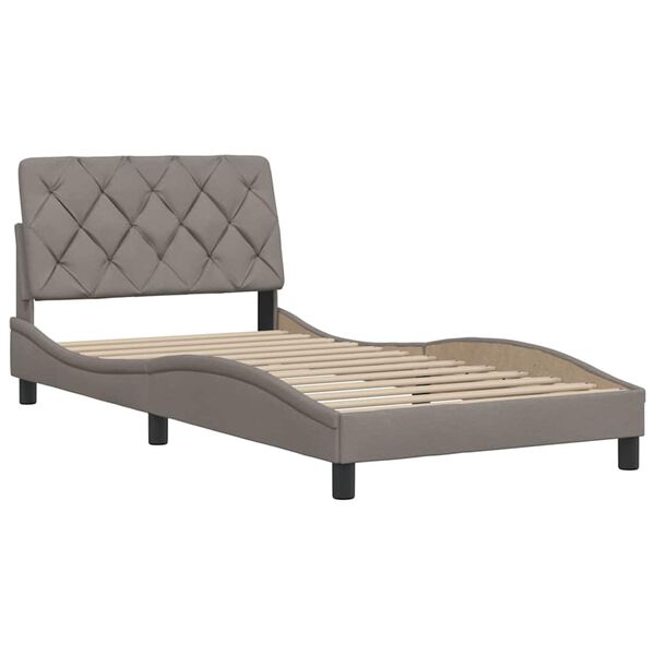 vidaXL Bedframe zonder matras 100x200 cm stof taupe