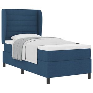 vidaXL Boxspring bed met matras met hoofdeinde Blauw 90 x 190 cm Stof