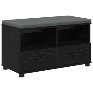 vidaXL Halbank met kussen met lade Zwarte Eik 80 x 38 x 46 cm