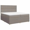 vidaXL Boxspring met matras stof taupe 200x200 cm