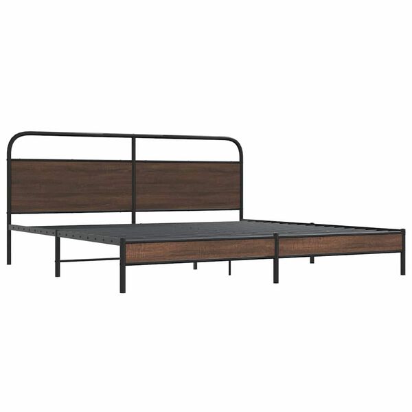 vidaXL Bedframe zonder matras metaal bruin eikenkleur 183x213 cm