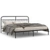 vidaXL Bedframe met hoofdbord metaal zwart 200x200 cm