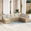 vidaXL Tuin Sofa Set met kussen 8 pcs Beige en wit Poly riet