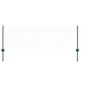 vidaXL zeshoekig gaasgek met palen 10 x 0,6 m PVC-Coated Staal Groen