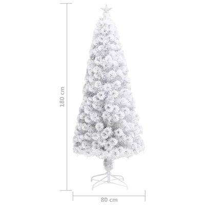vidaXL Kunstkerstboom met verlichting 180 cm glasvezel wit