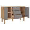 vidaXL Dressoir OTTA 113,5x43x73 cm massief grenenhout bruin en grijs