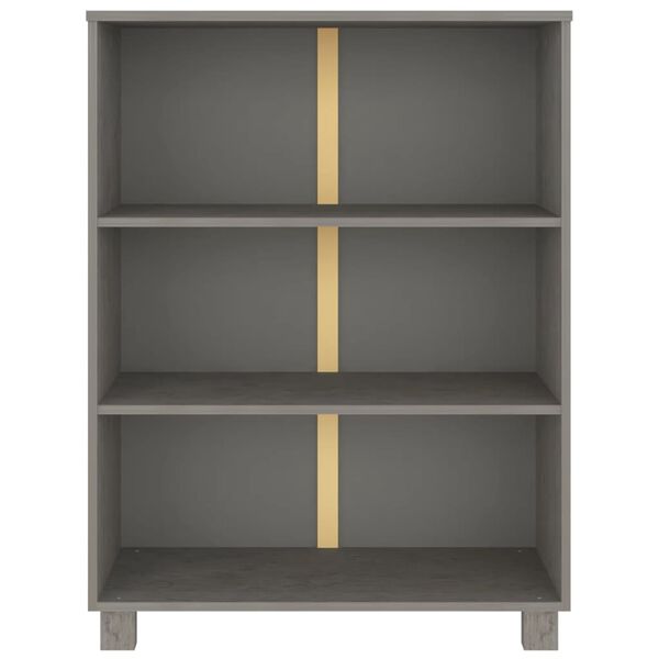 vidaXL Boekenkast HAMAR 85x35x112 cm massief grenenhout lichtgrijs