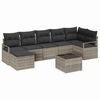 vidaXL Bankstel met kussen 9 pcs Lichtgrijs poly rattan