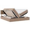 vidaXL Opbergbed met LED met opslag Cappuccino 200 x 200 cm Nep Leer