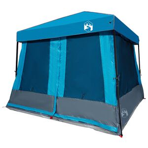 vidaXL Camping Tent Set met dak met opslag 2 pcs Blauw Taffeta en Stof