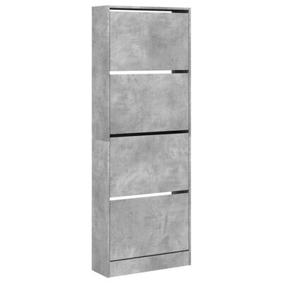 vidaXL Schoenenkast 60x21x163,5 cm bewerkt hout betongrijs