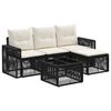 vidaXL Tuinbankenset 5 st Zwart en Cream Wit poly rattan