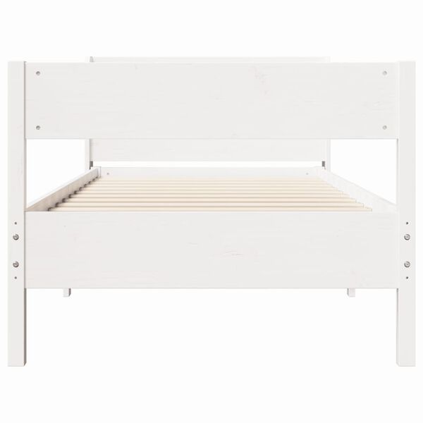 vidaXL Bedframe zonder matras massief grenenhout wit 90x190 cm