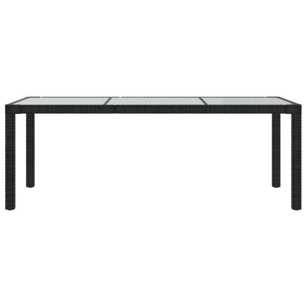 vidaXL Tuintafel 190x90x75 cm gehard glas en poly rattan black