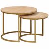 vidaXL Nest Koffietafels 2 pcs Bruin Massief mangohout en staal