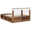 vidaXL Bedframe met hoofdeinde Oudhout 150 x 200 cm Bewerkt hout