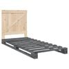 vidaXL Bedframe met hoofdbord massief grenenhout grijs 90x200 cm