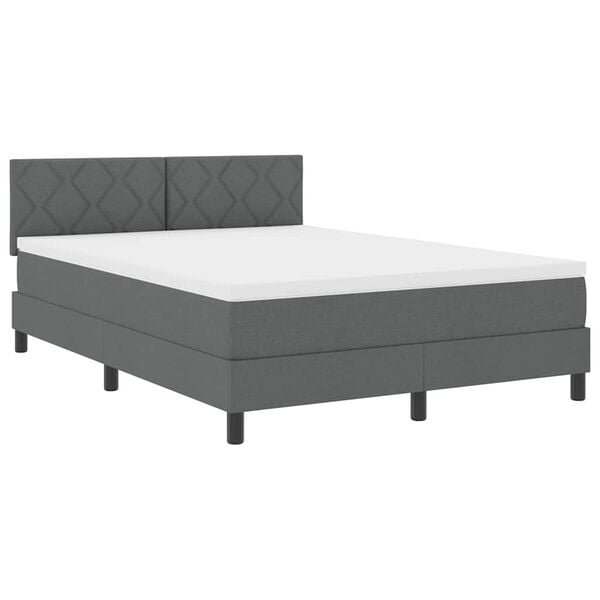 vidaXL Boxspringbed met matras Donkergrijs 160 x 200 cm Stof