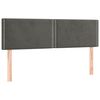 vidaXL Hoofdbord LED 144x5x78/88 cm fluweel donkergrijs