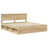 vidaXL Bedframe met hoofdeinde Sonoma 180 x 200 cm Massief grenenhout