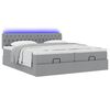 vidaXL Ottoman bed met matrassen en LED's 180x200cm stof lichtgrijs