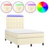 vidaXL Boxspring met matras en LED kunstleer cr&egrave;mekleurig 120x200 cm