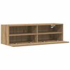 vidaXL TV Wandkast 2 pcs artisanaal eikenkleurig 100 x 30 x 30 cm