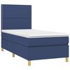 vidaXL Boxspring met matras en LED stof blauw 100x200 cm