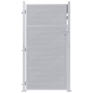 vidaXL Tuinpoort 85 x 174 cm Roestvrij staal zilver Vergrendelbaar