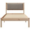 vidaXL Bedframe met hoofdeinde Taupe 90 x 190 cm Massief grenenhout