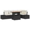 vidaXL Tuinbankenset 6 st Zwart poly rattan
