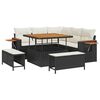 vidaXL Tuinbankenset 8 st Zwart poly rattan