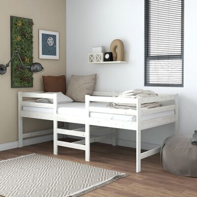 vidaXL Bedframe zonder matras massief grenenhout wit 90x200 cm