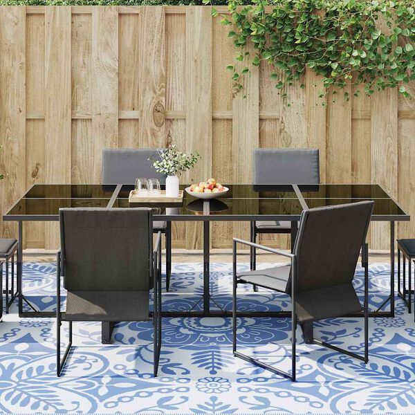 vidaXL Buitentapijt Bloemen ARAKIL Baby Blauw en Wit 400 × 300 cm