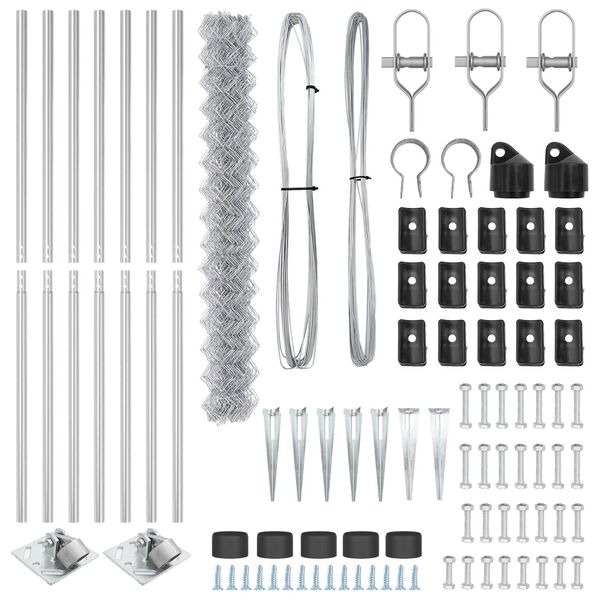 vidaXL Afrasteringspaal Zilver 10 x 1,5 m (60 x 60 mm gaas) Staal