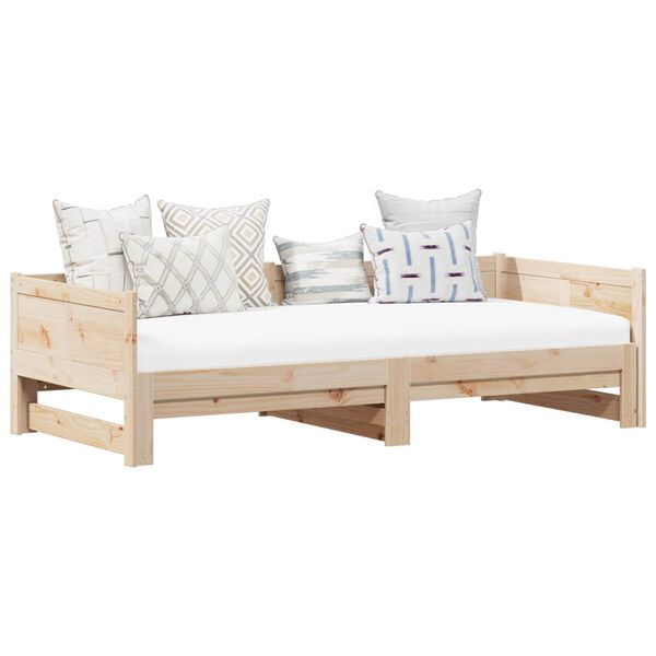 vidaXL Uittrekbare Dagbed Naturel 180 x 200 cm Massief grenenhout