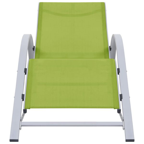 vidaXL Ligbedden 2 st met tafel aluminium groen