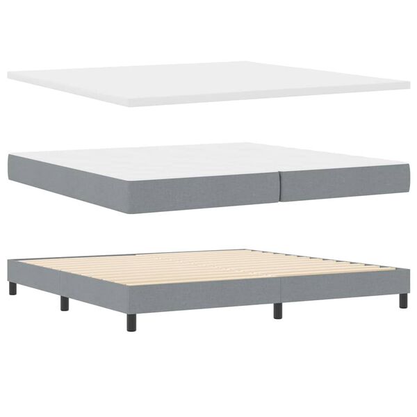 vidaXL Boxspringbed met matras Lichtgrijs 200 x 200 cm Stof