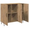 vidaXL Dressoir Artisan Eiken 90 x 32,5 x 80 cm Bewerkt hout