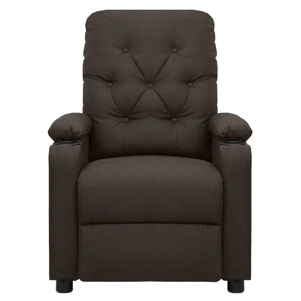 vidaXL Massagestoel elektrisch verstelbaar stof donkerbruin