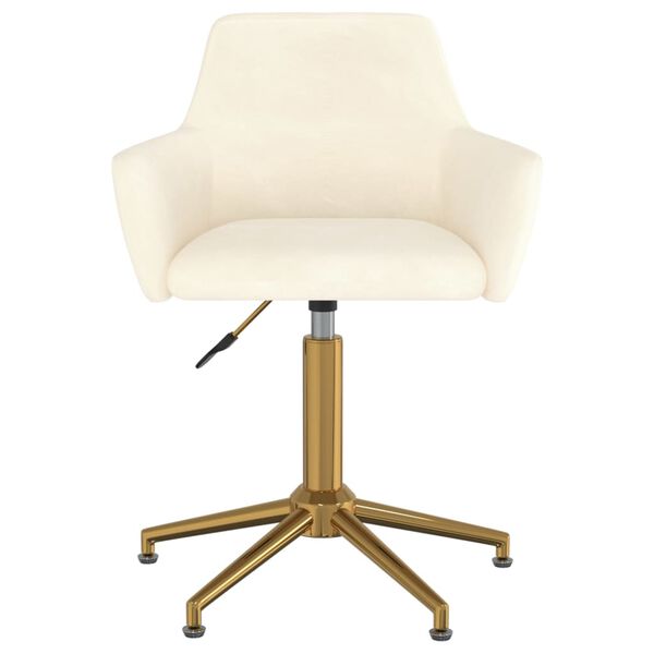 vidaXL Eetkamerstoelen draaibaar 6 st fluweel cr&egrave;mekleurig