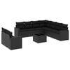 vidaXL 10-delige Loungeset met kussens poly rattan zwart