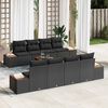 vidaXL Tuin Sofa Set met kussen met opslag 9 pcs Zwart Poly riet