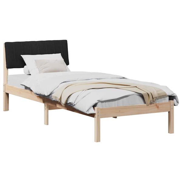 vidaXL Bedframe Bruin en zwart 75 x 190 cm Massief grenenhout