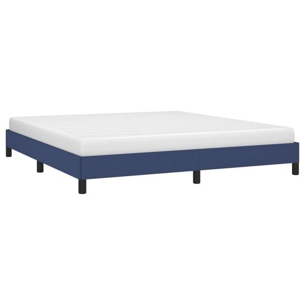 vidaXL Bedframe zonder matras stof blauw 160x200 cm