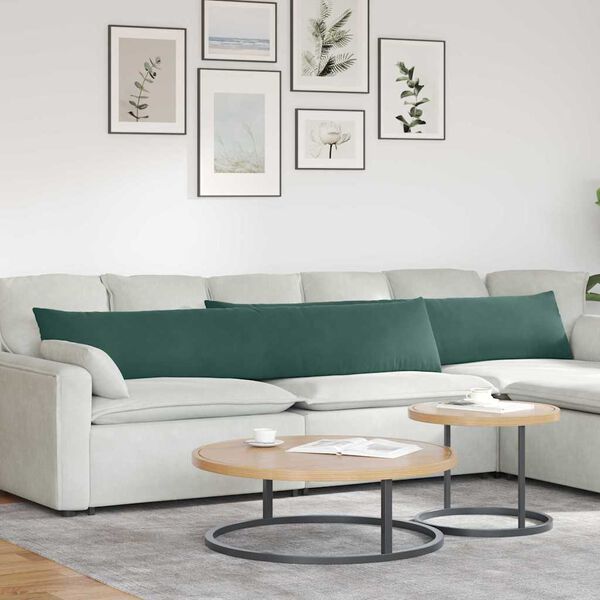 vidaXL Sofa Kussens 2 stuks Donkergroen 200 x 40 cm Cordstof