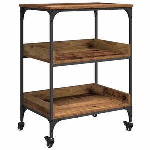 vidaXL Keuken Trolley Oud Hout 60 x 41 x 80.5 cm Bewerkt hout