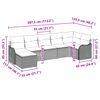 vidaXL Tuin Sofa Set met kussen 7 pcs Bruin en wit Poly riet