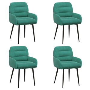 vidaXL Eettafelstoelen 4 st fluweel Turquoise 59 x 59,5 x 90 cm