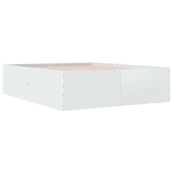 vidaXL Bedframe bewerkt hout wit 150x200 cm